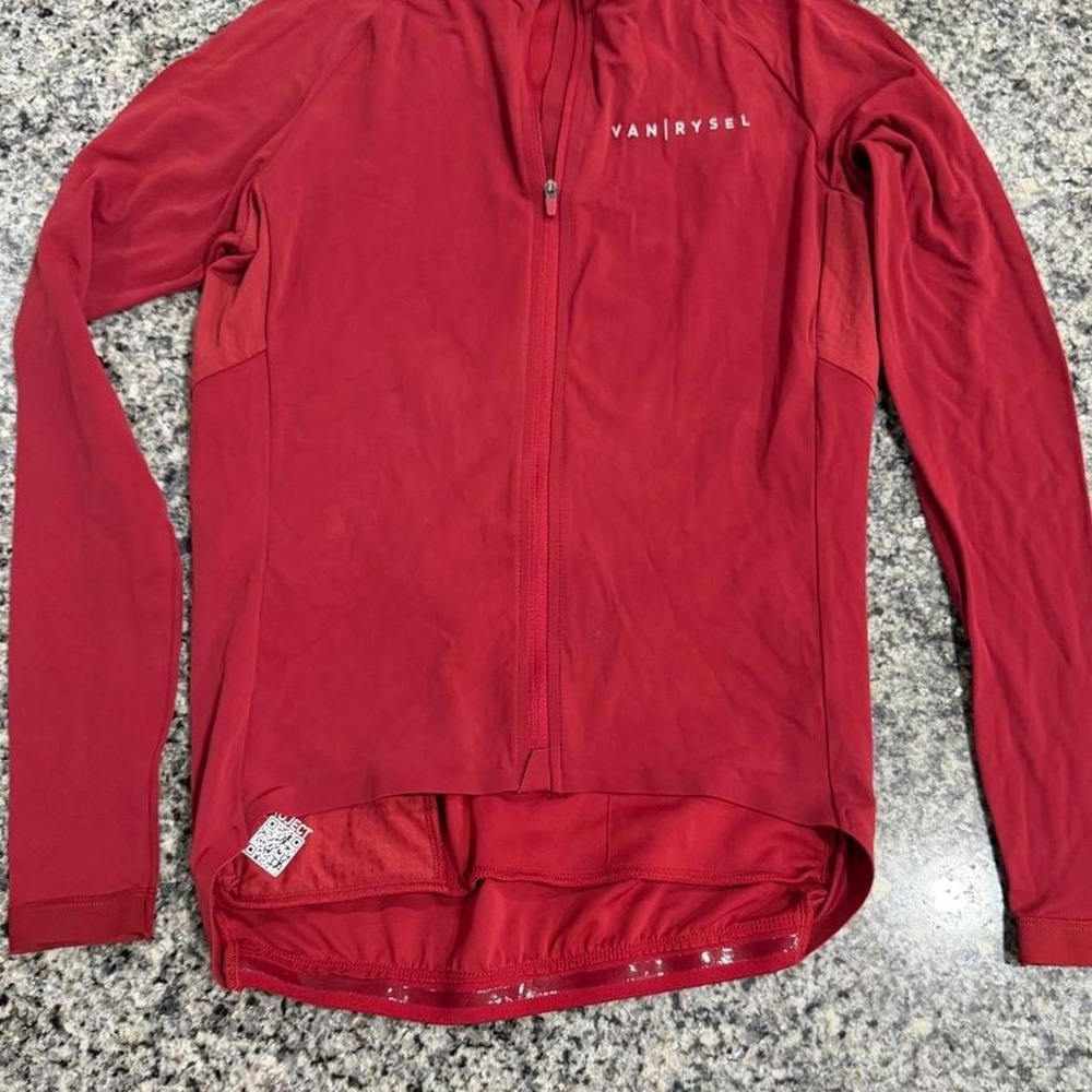 Van Rysel Mens Red Long Sleeve Cycling Jersey Jacket Large Decathlon Biking